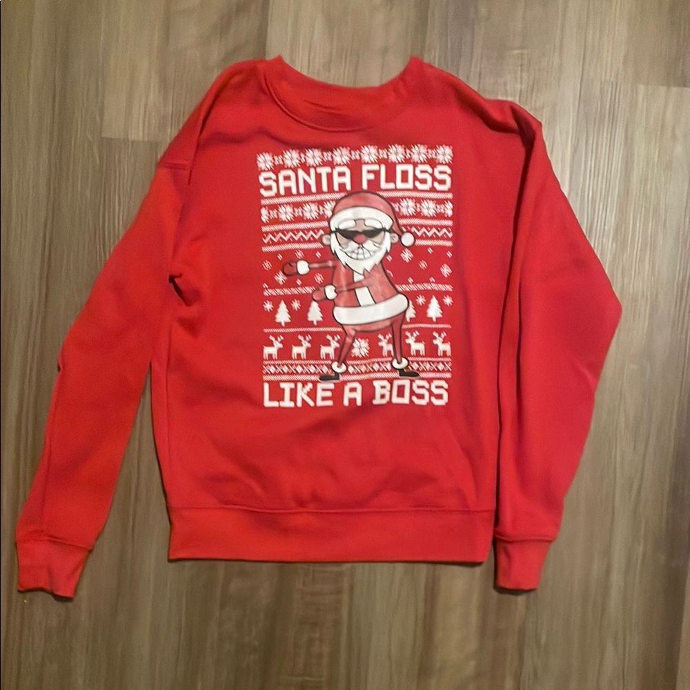 Santa Floss Like a Boss Red Sweater